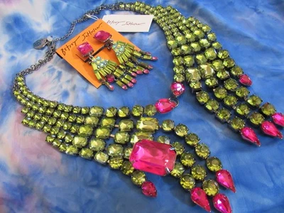 Betsey Johnson Rich Witch Bib Necklace & Rich Witch Drop Earrings Set NWT - Image 1 of 4
