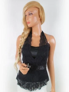 Cotton Club Size 10 (38) Black Blouse Sleeveless - Picture 1 of 5