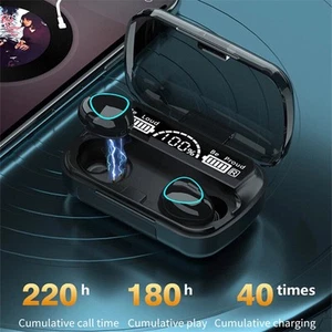 TWS Wireless 5.1 Waterproof Bluetooth Sports Waterproof Earphones - Zdjęcie 1 z 9