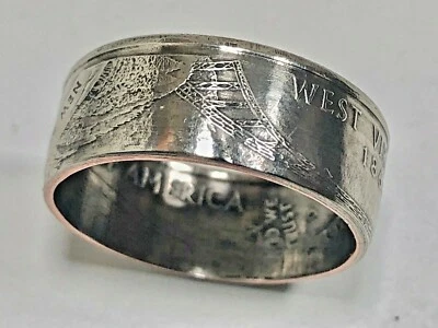 2005 West Virginia Coin Ring Handmade State Quarter Jewelry for Men Women - Image 1 of 4