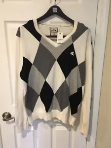 Neu Express Herren V-Ausschnitt Argyle Pullover XL neu mit Etikett Einzelhandel $ 69,50 - Bild 1 von 6