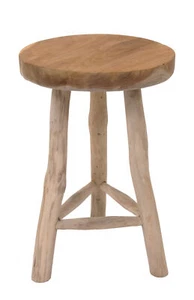 Teak Holz Hocker natur - 30 cm - Garten Deko Blumen Ständer Pflanzen Schemel - Bild 1 von 2