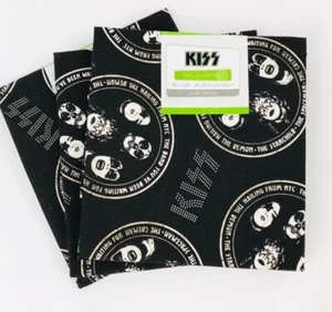 KISS Rock Band Fat Quarter 100% Cotton 18" x 21" - 3 Pieces Precut Sewing Fabric - Picture 1 of 2