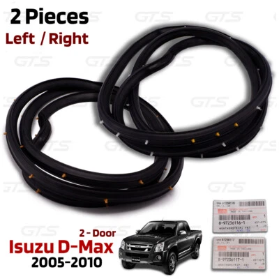 Pair Front Door Rubber Seal Weatherstrip For Isuzu D-Max '03-2010 Mu-7 '05-13 - Image 1 of 4