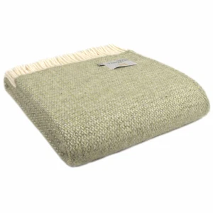TWEEDMILL TEXTILES KNIETEPPICH Wolle Sofa Bett Überwurf Decke - ILLUSION GRÜN GRAU - Bild 1 von 12