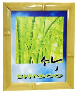 Lamella di bambù 11 x 14 foto/cornice - colore naturale cornice ampia - bella! - Foto 1 di 2