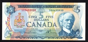 Canada 1972 $5 Five Dollar Banknote Lawson - Bouey SR 0633930 UNC? - Picture 1 of 2