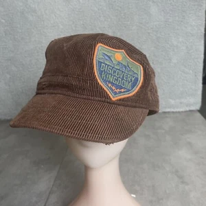 Cappello vintage anni '90 in velluto a 5 pannelli marrone fattura corta Discovery Kingdom Hipster - Foto 1 di 10