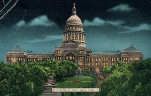 State Capitol bei Nacht Austin Texas TX Postkarte - Bild 1 von 2