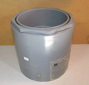 Large PVC Adapter Fitting, Fabricated, Gray - Picture 1 of 4
