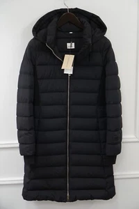 Women Burberry Coat Down Black Hooded Winter Newbridge Parka Size M - Picture 1 of 18