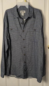 Camisa Duluth Trading Azul y Blanco Ingeniero Rayas Abotonada Talla XL Alta XLT - Imagen 1 de 6