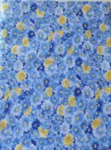 Vintage Daisies on Blue by Fabric Traditions 2 yards - Picture 1 of 1