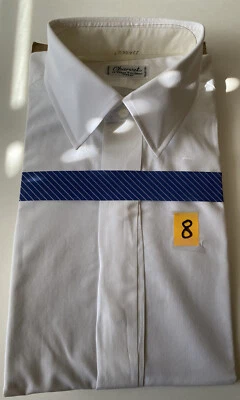 Charvet 28 Place Vendome Paris, formal a medida sólido todo blanco Foto 1 de 4