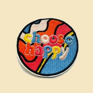 Iron-On Choose Happy Patch/Inspirational Patch/Positive Vibes Patch/Happy Vibes - Picture 1 of 2