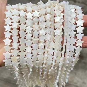 Cuentas de estrella concha blanca madreperla cuentas sueltas para hacer joyas pulsera - Imagen 1 de 7