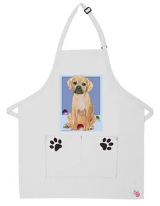 Puggle Dog Apron Two Pocket Bib Apron with Adj Neck - Picture 1 of 1