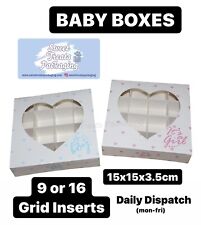 Empty Pick and Mix Sweet Boxes⭐️9 or 16 grid⭐️BABY SHOWERS-Its a BOY-Its a GIRL