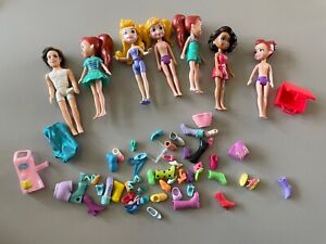 Polly Pocket Dolls 4" Dolls with Clothes, Shoes and Accessories Mixed Lot