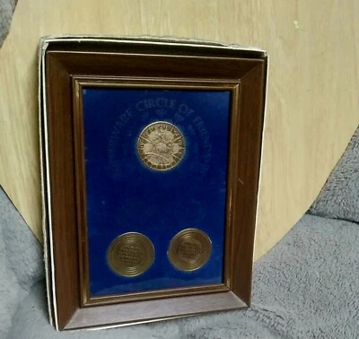 Tupperware Circle Of Friendship Coins In A Frame And Box - Image 1 of 4
