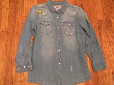 Levi's Limited Barstow Western Cotton Denim Shirt Boys SIZE L Large 12-13 yrs - Image 1 of 4