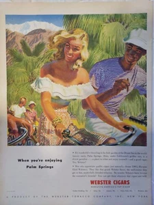 Anuncio impreso vintage de cigarros Webster 1946. un producto de la compañía tabacalera Webster - Imagen 1 de 1