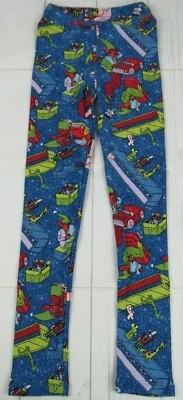 LuLaRoe Kids Christmas Legging Blue with Elves & Toys Size L/XL NWT - Image 1 of 3