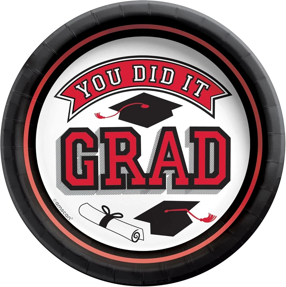 True to Your School Spirit Graduation Theme Party 6.75" Dessert Plates 11 COLORS - Image 1 of 1