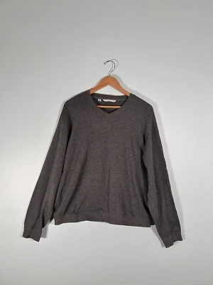Cutter & Buck V-Neck Sweater Gray 100% Cotton Knit Pullover Men’s Size L - Image 1 of 4