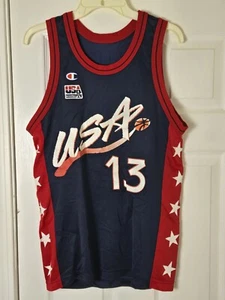 Vintage Champion Shaquille O'Neal 13 USA Dream Team Olympic Jersey Mens S Shaq - Picture 1 of 3
