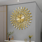 FLEBLE Large Wall Clocks for Living Room Decor Modern Gold Silent Wall Clock Bat