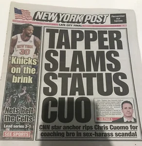 The New York Post Giornale 31 Maggio 2021 Tapper Slam Status Cuo... - Foto 1 di 11