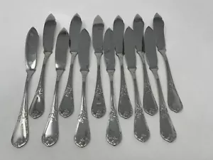 12 Butter Spreaders Tiziano Pattern by Ricci Argentieri 18/10 Riccisteel - Picture 1 of 3