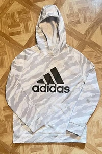 Adidas White Gray Camo Hoodie Sweatshirt For Boys Size Extra Large 18/20 - Picture 1 of 7