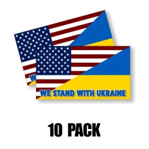 We Stand With Ukraine Flag Support Coche Calcomanía Parachoques Pegatina PACK 10 5" Ancho - Imagen 1 de 4