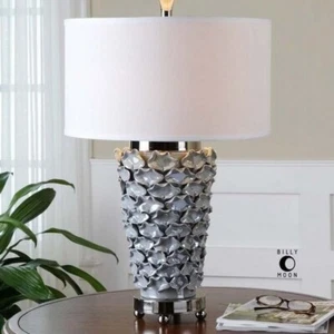 Uttermost Petalo Pearl Gray Table Lamp by Billy Moon-Lamp only - Picture 1 of 7