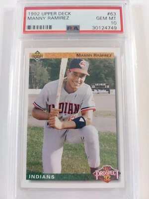 1992 Upper Deck #63 Manny Ramirez-Double Error! Birthday Error/Birth City Error - Image 1 of 4