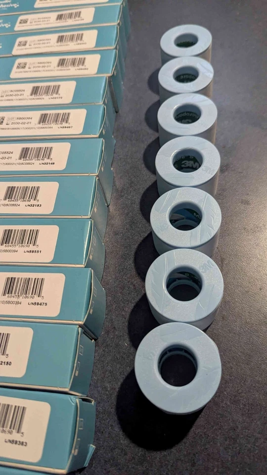 7 rollos de cinta de silicona microporo 3M 2770-1 NUEVA 1 pulgada x 5,5 yardas (2,5 cm x 5 m) Foto 1 de 1