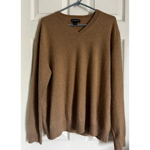 LANDS END men’s Cashmere Sweater tan XL - Picture 1 of 5