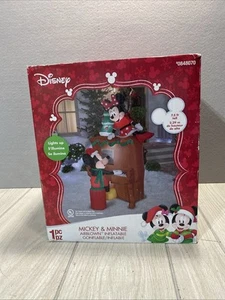 Navidad Disney 7,5 pies Iluminado Mickey y Minnie Mouse Piano Inflable Soplado por Aire - Imagen 1 de 6