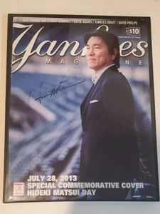 JULY 28, 2013 SIGNED HIDEKI MATSUI COMMEMORATIVE FRAMED YANKEES MAGAZINE COVER - Picture 1 of 14