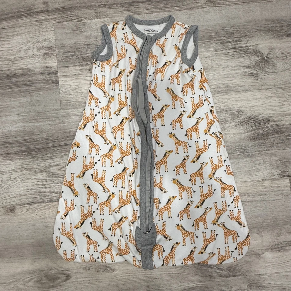 Cobertor vestível Burt's Bees bebê girafa saco de dormir 0-6M pequeno - Imagem 1 de 4