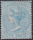 Mauritius 1860 QV 2d Blue Mint SG47 cat £450 perforation faults