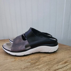 Bionica sandalo donna Airmont taglia 8 nero pelle peltro scarpe sportive slide - Foto 1 di 10