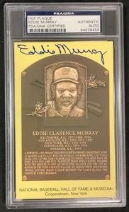 Eddie Murray Signed Gold HOF Plaque Postcard Yellow Orioles Autograph PSA/DNA - Picture 1 of 2
