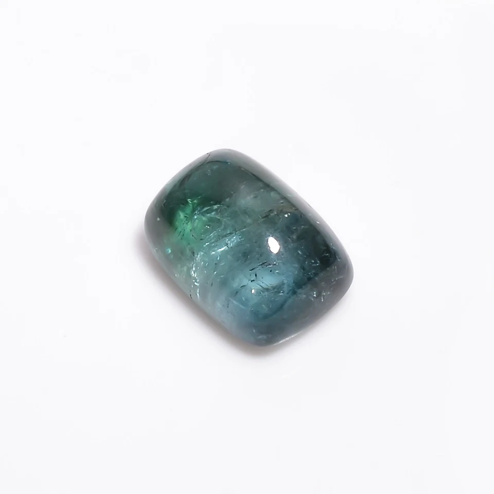 Cabujón de turmalina azul radiante de 8 quilates 12x9x7 mm piedra preciosa natural suelta translúcida Foto 1 de 4
