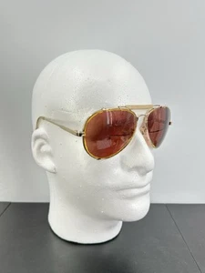 Gafas de sol piloto vintage de gran tamaño de metal dorado rosa (solo monturas) 62-14 - Imagen 1 de 17