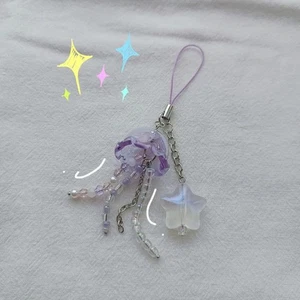 Purple Pink with Star Cottage Core with Star Key Chain Phone Charm Key Chain - Photo 1 sur 7