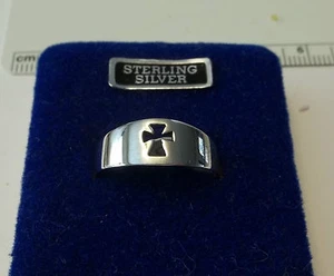 Anillo de plata esterlina talla 4 con corte cruz de 7 mm de ancho - Imagen 1 de 2