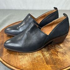 Lucky Brand Shoes Womens 8M Morriah 2 Black Leather Heeled Loafer Slip On Bootie